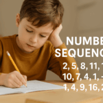 Child working on number patterns