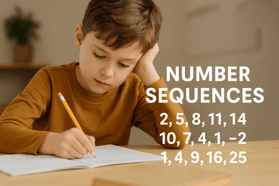 Child working on number patterns